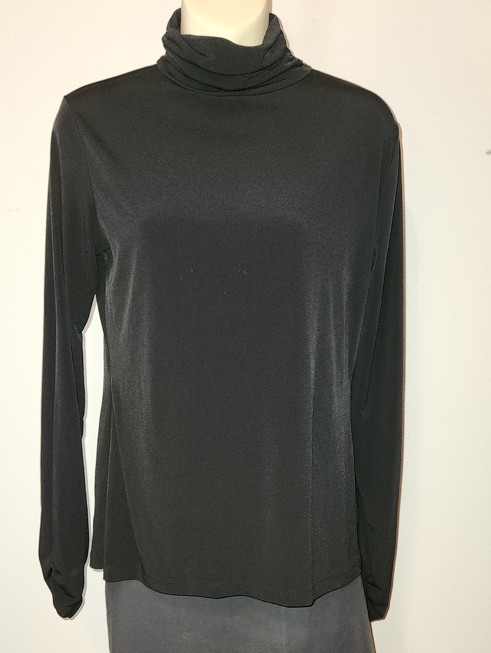 Worthington Stretch Black Turtleneck Long-Sleeve Women's Top